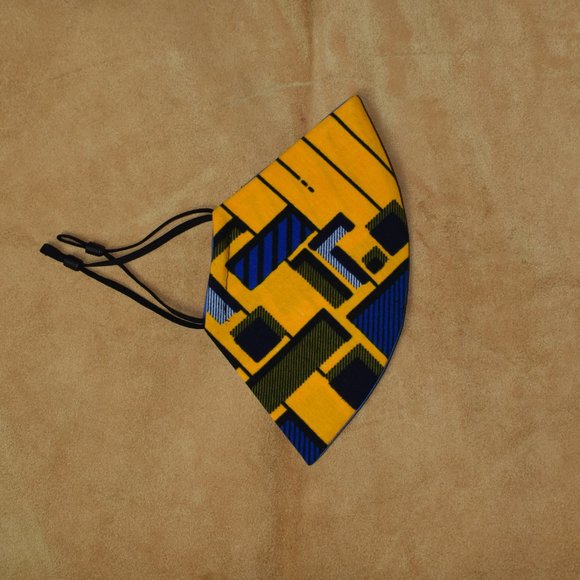 Face Mask  Men's  African print/Color block Style - Picture 6 of 7